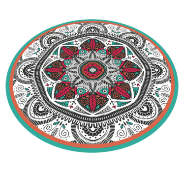 Alfombra vinílica cocina Gran cocina redonda mandala - TenVinilo