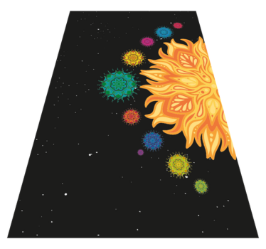Alfombra de vinilo juvenil Mandalas del sistema solar - TenVinilo