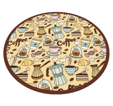Alfombra vinílica cocina diseño de café redondo - TenVinilo