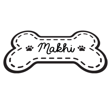 Alfombras vinílicas de animales Hueso personalizado rayado - TenVinilo