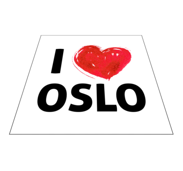 Alfombra vinilo nórdica frase I love Oslo - TenVinilo