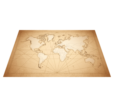 Alfombra vinílica mapamundi Mapa del mundo del siglo xix - TenVinilo