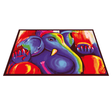Alfombras de vinilo modernas Elefante de arte moderno colorido - TenVinilo