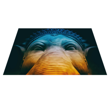 Alfombras de vinilo modernas Elefante azul de arte moderno - TenVinilo