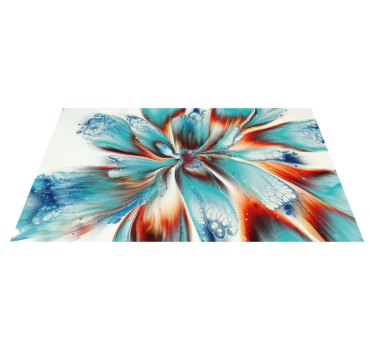 Alfombra vinílica dormitorio remolino floral abstracto - TenVinilo