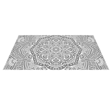 Alfombra vinilo mandala de color gris - TenVinilo