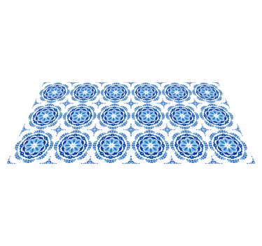 Alfombras vinilo azulejos circulares azules - TenVinilo