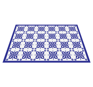 Alfombras vinílica azulejos griegos minimalistas - TenVinilo