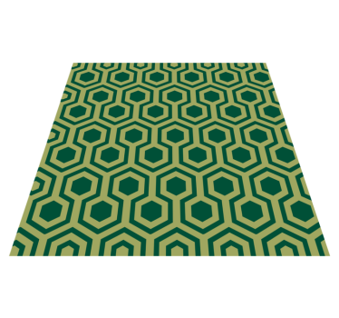 Alfombra vinílica verde hexágonos - TenVinilo
