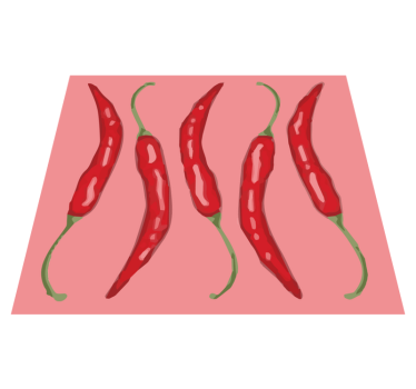 Alfombra vinílica cocina chiles rojos - TenVinilo