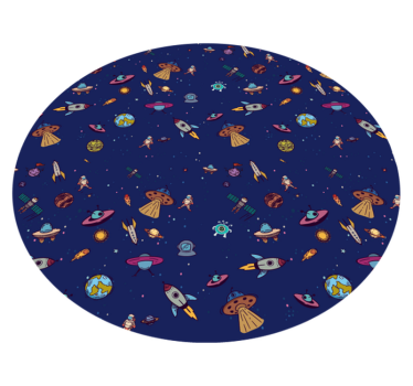 Alfombra vinílica infantil lugar para niños y naves espaciales - TenVinilo