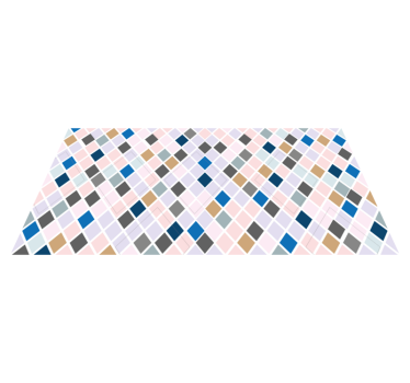 Alfombra vinilo nórdica azulejos multicolor - TenVinilo