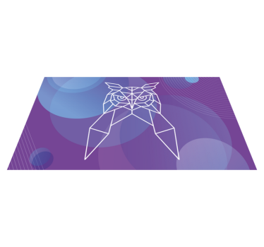 Alfombra de vinilo nórdica Cabeza de búho impresa en colores flas - TenVinilo