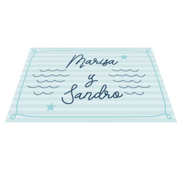 Alfombra vinílica dormitorio nombres de pareja de marinos - TenVinilo