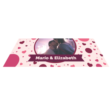 Alfombra vinílica dormitorio foto de amor personalizada - TenVinilo