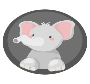 Alfombra de vinilo bebé Elefante gris nórdico - TenVinilo