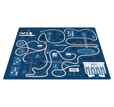 Alfombra de vinilo bebé Camino azul nórdico - TenVinilo