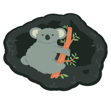 Alfombras vinílicas de animales Koala enfriándose en una ramita - TenVinilo