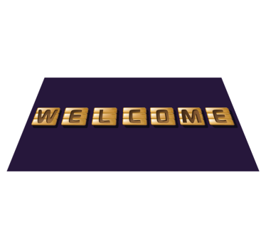 Alfombra de vinilo recibidor Palabra de bloque grabada bienvenida - TenVinilo