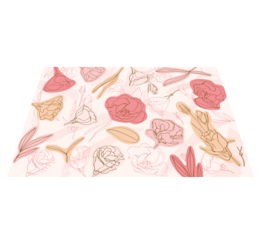 Alfombra vinílica cocina Rosas rosadas y blancas - TenVinilo