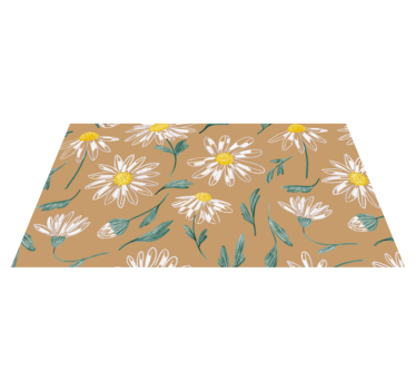 Alfombra vinílica cocina Flor de la margarita que florece - TenVinilo
