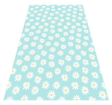 Alfombra vinilo dormitorio Flores blancas con fondo azul - TenVinilo