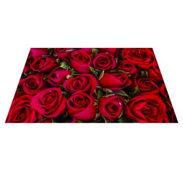 Alfombra vinílica recibidor rosas rojas vibrantes - TenVinilo