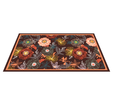 Alfombra vinilo dormitorio Estilo floral vintage oscuro - TenVinilo