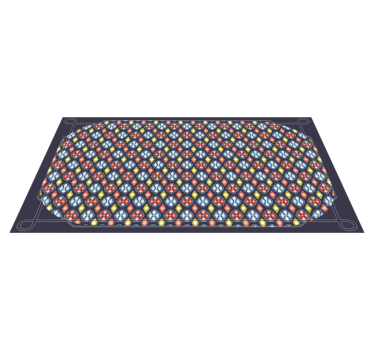 Alfombra vinílica recibidor composición de mosaico colorido - TenVinilo