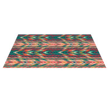Alfombra vinilo dormitorio Diseño artístico en zigzag colorido - TenVinilo