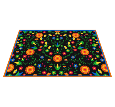 Alfombra vinílica cocina Patrón de flores de colores - TenVinilo