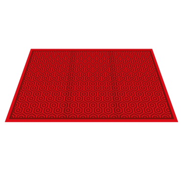 Alfombra vinílica cocina Patrón gométrico rojo - TenVinilo