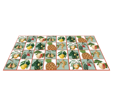 Alfombra vinílica cocina patrón de mosaico de frutas - TenVinilo