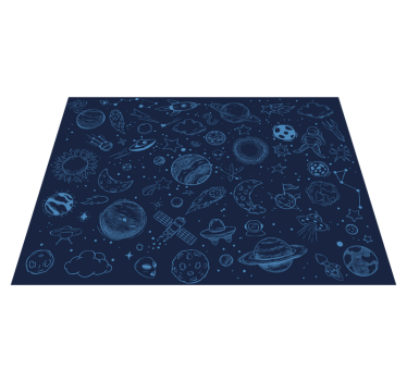 Alfombra vinílica infantil símbolos espaciales - TenVinilo