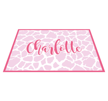 Alfombra vinílica personalizable diseño de vaca rosa - TenVinilo