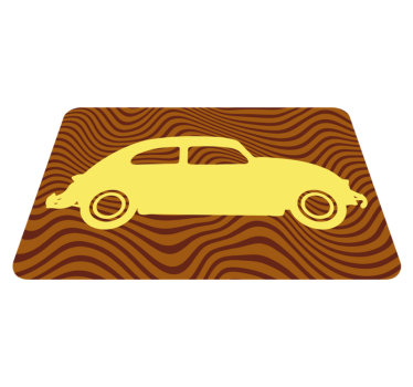 Alfombra vinílica carretera silueta de coche clásico - TenVinilo