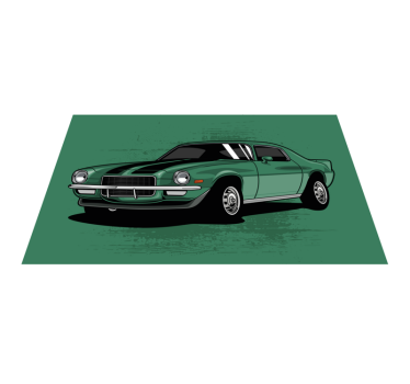 Alfombra vinílica carretera vista de coche clásico - TenVinilo