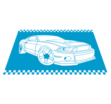 Alfombra vinílica carretera esquema de coche de carreras - TenVinilo