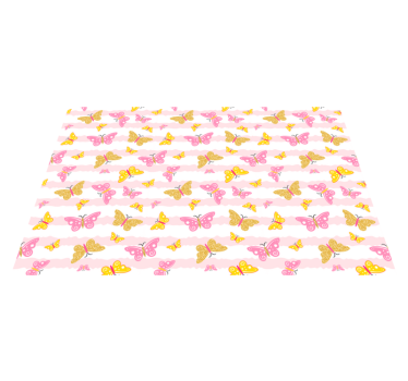 Alfombra vinilo dormitorio Lindas mariposas rosas - TenVinilo