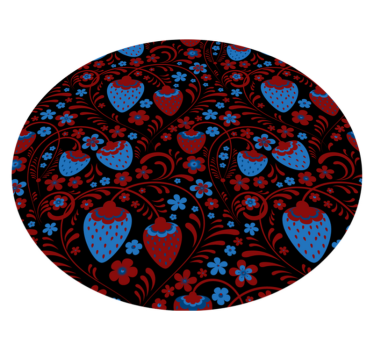 Alfombra vinílica cocina arreglo floral de fresas - TenVinilo