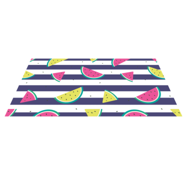 Alfombra vinílica cocina patrón de sandía colorida - TenVinilo