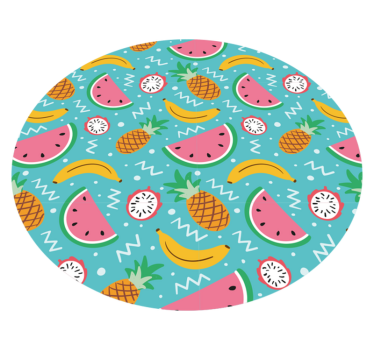 Alfombra vinílica cocina diversión de frutas tropicales - TenVinilo