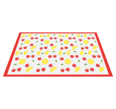 Alfombra vinílica cocina motivo de cereza y limón - TenVinilo