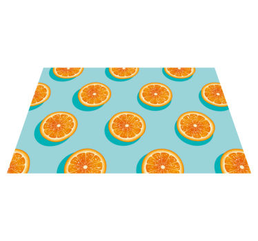 Alfombra vinílica cocina motivo de rodaja de cítricos - TenVinilo