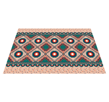 Alfombra vinilo dormitorio Patrón geométrico floral boho - TenVinilo