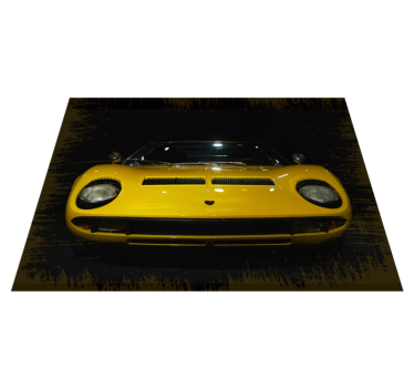 Alfombra vinílica carretera clásico coche deportivo amarillo - TenVinilo