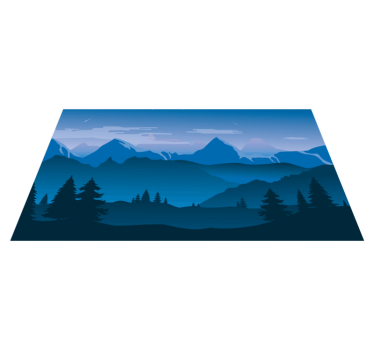 Alfombras de vinilo modernas Ilustración de bosque de pintura cer - TenVinilo