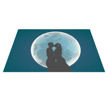 Alfombra vinílica dormitorio beso a la luz de la luna - TenVinilo