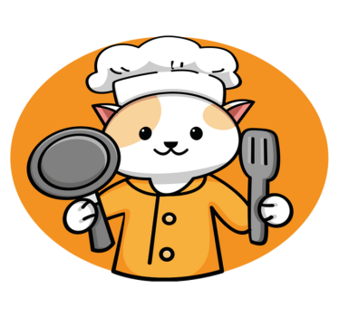 Alfombra vinílica de animales Lindo gato chef sosteniendo tenedor - TenVinilo