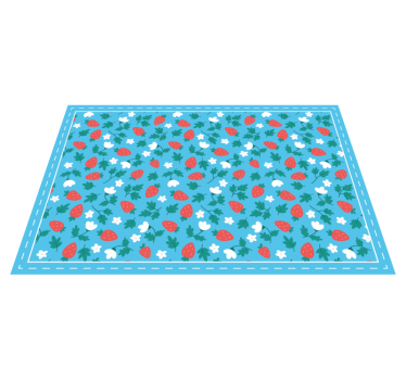 Alfombra vinílica cocina motivo floral de fresa - TenVinilo